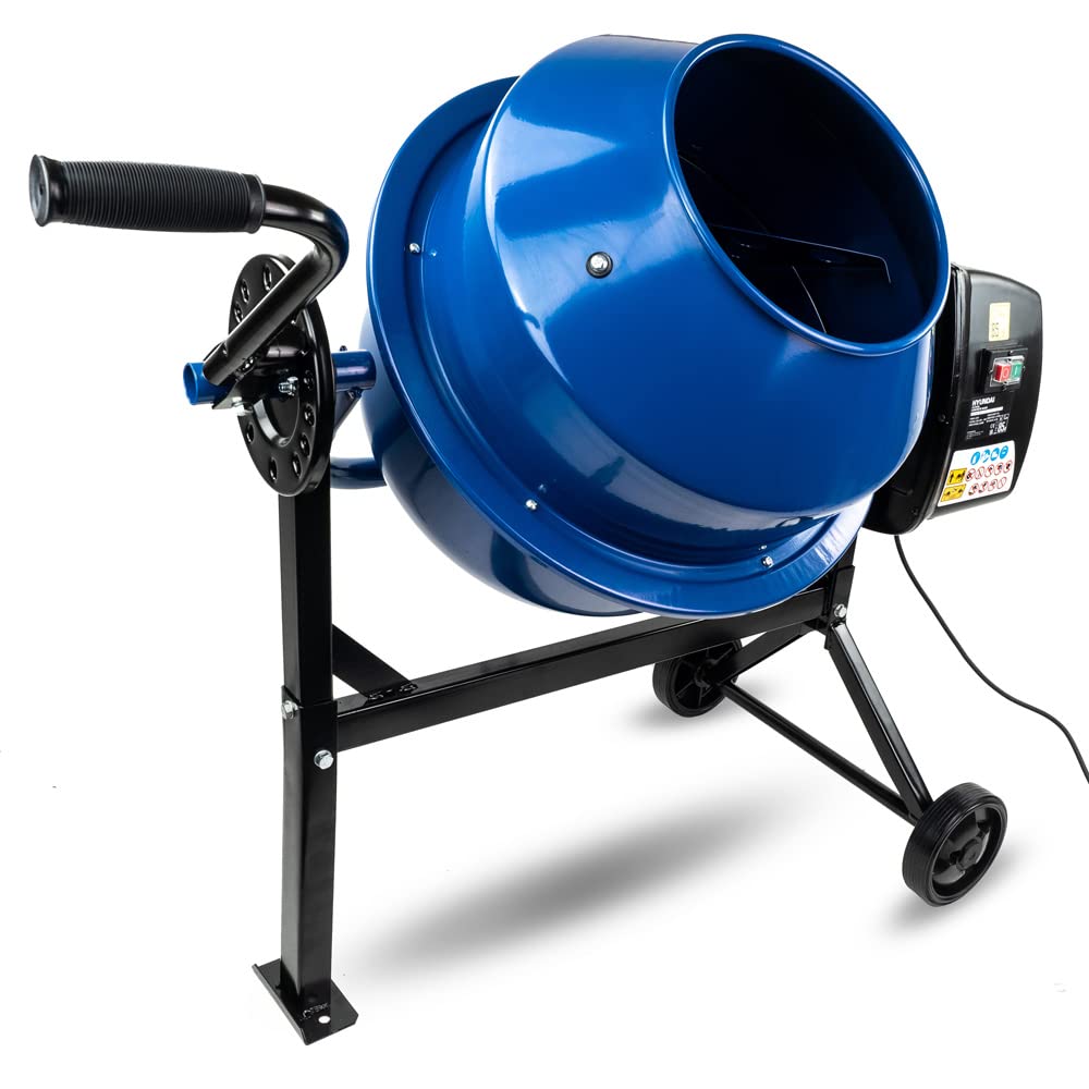 Hyundai 220w 63l Electric 230v Cement Concrete Mixer Portable, Mix